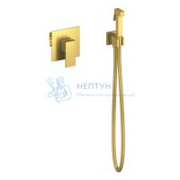 Смеситель встроенный с гигиеническим душем Timo Selene золото матовое (2089/17SM)