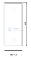 Душевая стенка Gemy 700x1900 профиль Хром A70