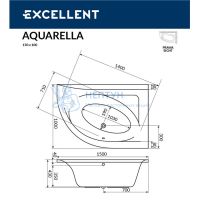 Акриловая ванна Excellent Aquarella 150x100 асимметричная WAEX.ARP15.SMART.WH белый