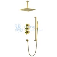 Душевая система встроенная с термостатом Timo Selene SX-2229/17SM золото матовое