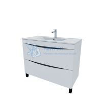 Тумба с умывальником, напольная, 100 см, белая, Cloud, Iddis CLO10WFi95K