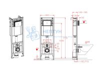 Инсталляция 400 мм для унитаза с белой клавишей D&K DI8640116
