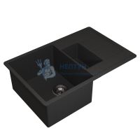 Кухонная мойка кварцевая Uperwood Quartz UPD-05-04, прямоугольная двухсекционная, черная