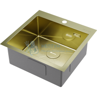 Квадратная одинарная мойка Omoikiri Akisame 51 Светлое золото 4973439