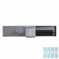 Внутрипольный конвектор КЗТО Бриз 380x80x800 2то Конц Лев U (Nova 5 Ал 12 втулки черные)