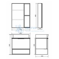 Тумба-умывальник Comforty Штутгарт 60 дуб тёмно-коричневый c раковиной 9055RA-50 00004151039CF