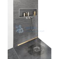 BERGES Желоб водосток WALL 1000 пристенный, золото глянец,боковой выпуск S-сифон D50 H60 092157