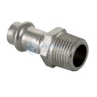Пресс-фитинг из нержавеющей стали с наружной резьбой 15 мм x 1/2" Valtec VTi.901.I.001504
