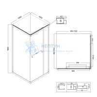 Душевой уголок Niagara Nova NG-6835-34BLACK 1000x1000x1950