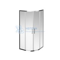Душевой уголок VETRO, раздвижной, четверть круга, 90х90х195, хром
