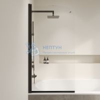 Шторка на ванну 80*150 RGW SC-109-B Чёрный/Прозрачное/6 мм (Easy)