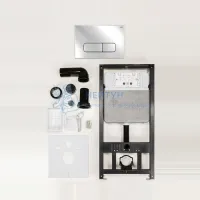 Комплект инсталляции NOVAFLOW с панелью смыва NOVA ELLIPSE 001 хром, глянцевый 19101091001 Рехау