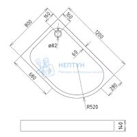 Душевой поддон акриловый Gemy 1200x800 ST18 L