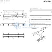 Трап для душа линейный, универсальный затвор Tile, 70 см Am.Pm W02SC-U11-070-04SB