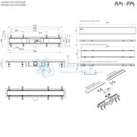 Трап для душа линейный, универсальный затвор Tile, 70 см Am.Pm W02SC-U11-070-04BM