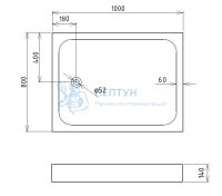 Душевой поддон акриловый Gemy 1000x800 ST15T
