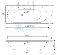 Акриловая ванна Cezares Calisto 170x70 прямоугольная CALISTO-170-70-45-W37