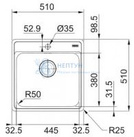 Мойка ВСX 610-51 TL Franke 101.0689.942