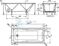 Акриловая ванна Jacob Delafon Odeon Up 170x75 прямоугольная E60491RU-00