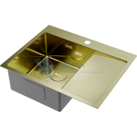 Прямоугольная одинарная мойка Omoikiri Akisame 65-L Светлое золото 4973083