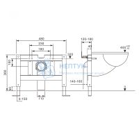 Инсталляция ABBER AC0101P для подвесного биде
