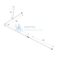 Угловой карниз для ванной комнаты, 90-180 см, глянц. хром, Elegante, Iddis, 050A200I14