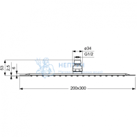 Верхний душ 200x300 Полированная нержавеющая сталь Ideal Standard B0390MY