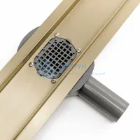 Душевой желоб с двухсторонней решеткой 50см Rea NEO&PURE PRO 500 Gold REA-G5693