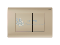 Панель смыва NOVA QUAD 001 с прямоугольными клавишами, пластик, золотой, матовый 19102061001 Рехау