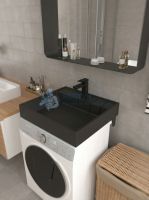Раковина над стиральной машиной Uperwood Naomi Quartz, 60*60 см, уголь