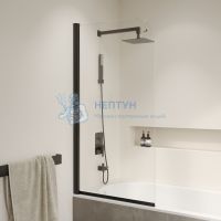 Шторка на ванну 80*150 RGW SC-109-B Чёрный/Прозрачное/6 мм (Easy)