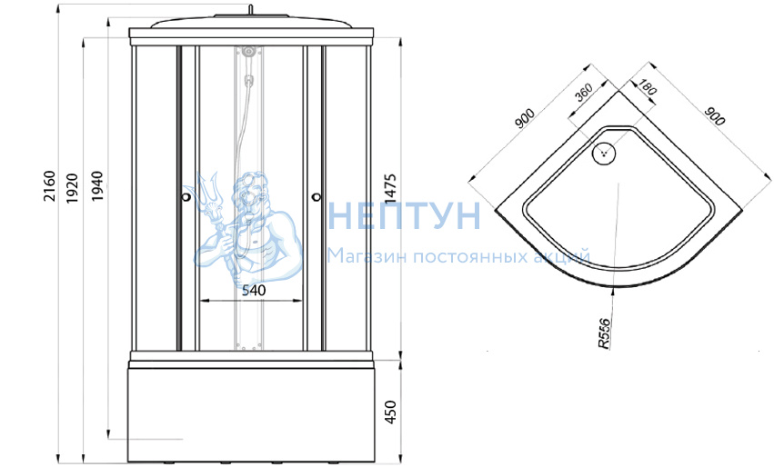 Душевая кабина тритон 90х90 размер упаковки