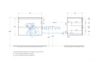 База под раковину подвесная BelBagno KRAFT-700-2C-SO-СO