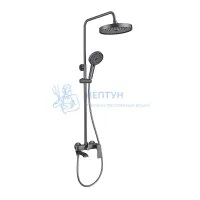 Душевая система Prohanss P61.24.09 для ванны и душа с тропическим душем поворотный излив 15 см, графит