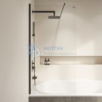 Шторка на ванну 90*150 RGW SC-050-B Чёрный/Прозрачное/6 мм (Easy)
