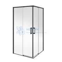 Душевой уголок LINDO, раздвижной с функцией soft close, квадратный, 100х100х195, хром