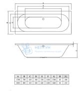 Акриловая ванна C-Bath Cora 170x70 прямоугольная CBQ001001