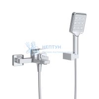 Смеситель для ванны и душа в комплекте с ручным душем, шлангом и держателем BelBagno ARDENTE-VASM-CRM