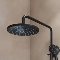 Смеситель с верхним душем и изливом, черный матовый, Ray, Iddis, RAYBL3Fi06