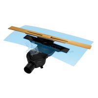 BERGES Желоб водосток SIMPEL 800, золото глянец, боковой выпуск S-сифон D50 H60 092112