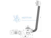 Сифон для ванны АНИ пласт EC155 1 1/2" 40 мм клик-клак с переливом и гибкой трубой 40х50 мм