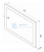 Зеркало Континент Relax LED, 91,5x68,5 см, LED подсветка, сенсорный выключатель, антизапотевание ЗЛП656