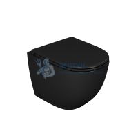 Унитаз подвесной безободковый черный D&K Matrix DT1396025 с сиденьем микролифт