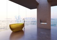 Ванна из полиэфирной смолы Abber 170x75 отдельностоящая овальная желтая AT9703Amber
