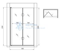 Душевая дверь Gemy 800x1900 профиль Хром S37193B