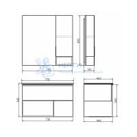 Тумба-умывальник Comforty Франкфурт-75 бетон светлый с черной раковиной 75E 00-00011082CF