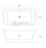 Акриловая ванна Aquatek Верса 178x80 отдельностоящая овальная AQ-4880