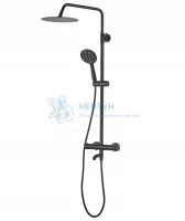 Душевая стойка с изливом REA LUNGO Black mat REA-P4113