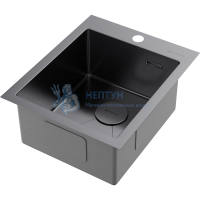 Прямоугольная одинарная мойка Omoikiri Akisame 41 Вороненая сталь 4973094