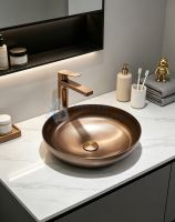 Раковина накладная Abber Wasser Kreis AF2412MRG розовое золото матовое